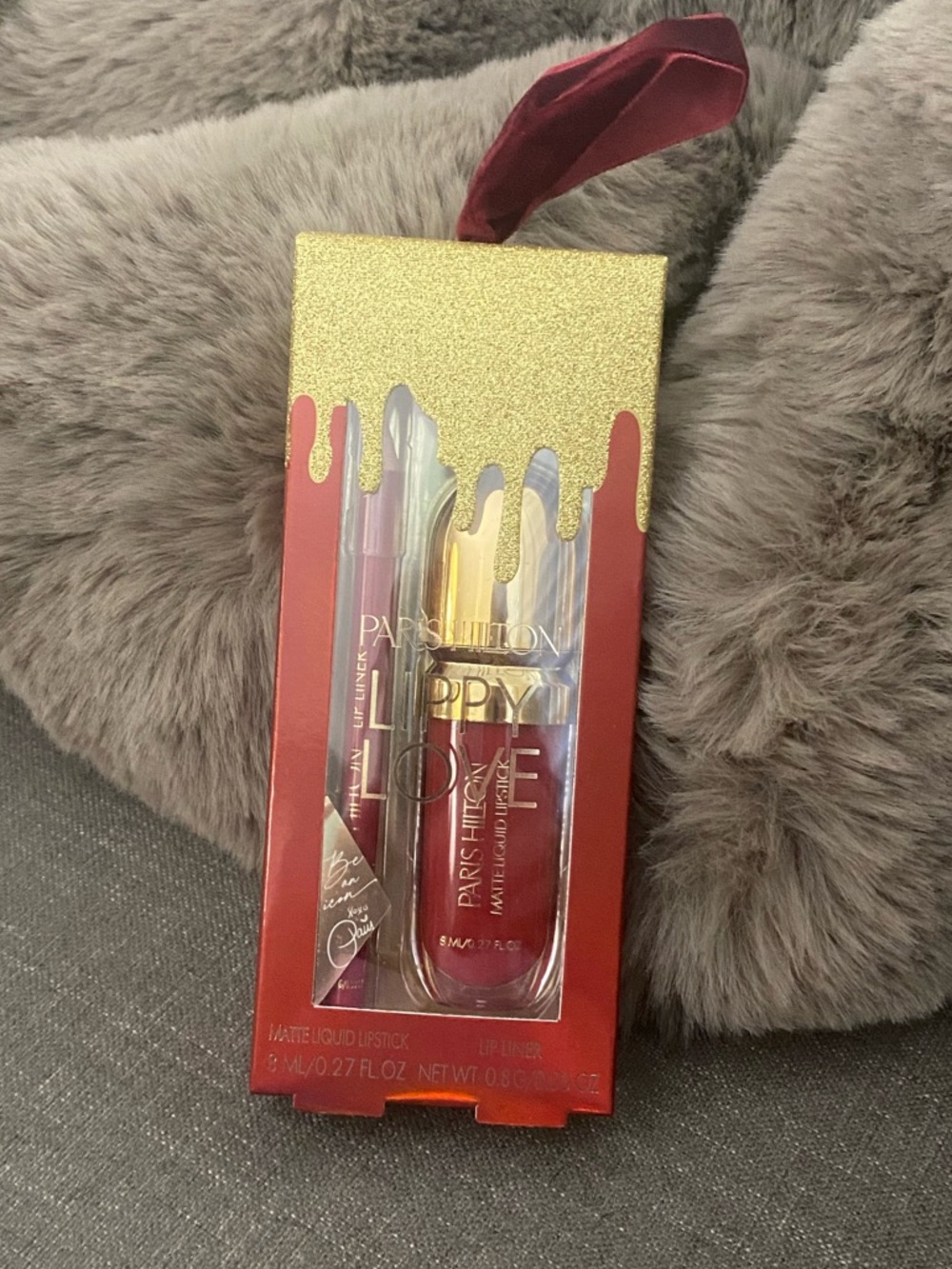 Paris Hilton Lippy Love Matte Liquid Lipstick & Liner Set - Red